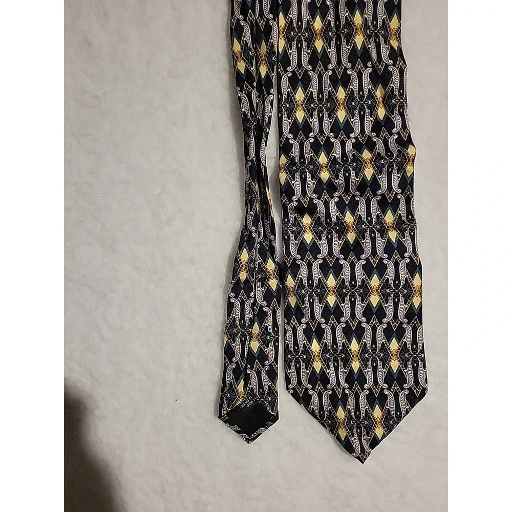 🇮🇹 Paolo‎ Gucci Silk Tie Vintage Made In Italy Elegant Print 